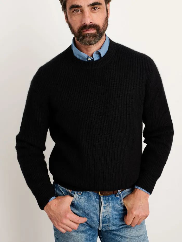 Men Alex Mill Sweaters Sweatshirts Jordan Sweater In Washed Cashmere Black