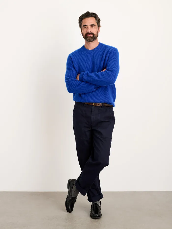 Men Alex Mill Sweaters Sweatshirts Jordan Sweater In Washed Cashmere Cobalt