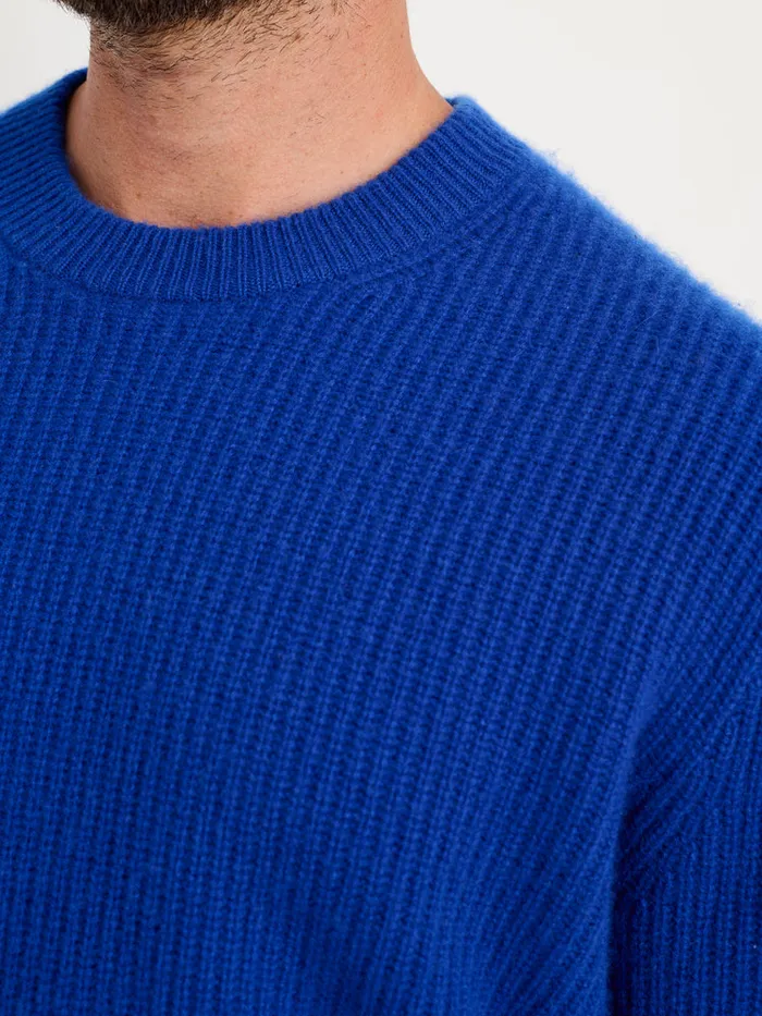 Men Alex Mill Sweaters Sweatshirts Jordan Sweater In Washed Cashmere Cobalt