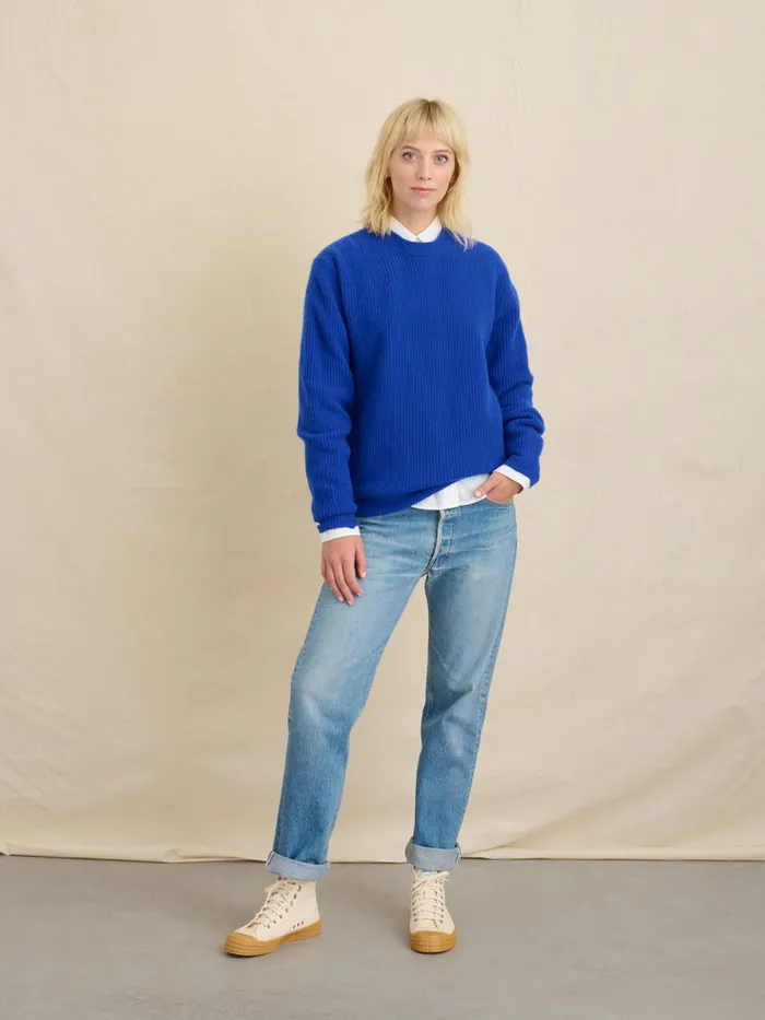Men Alex Mill Sweaters Sweatshirts Jordan Sweater In Washed Cashmere Cobalt