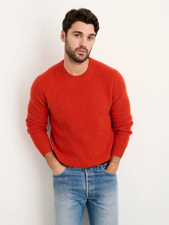 Men Alex Mill Sweaters Sweatshirts Jordan Sweater In Washed Cashmere Paprika