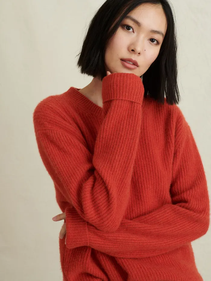 Men Alex Mill Sweaters Sweatshirts Jordan Sweater In Washed Cashmere Paprika