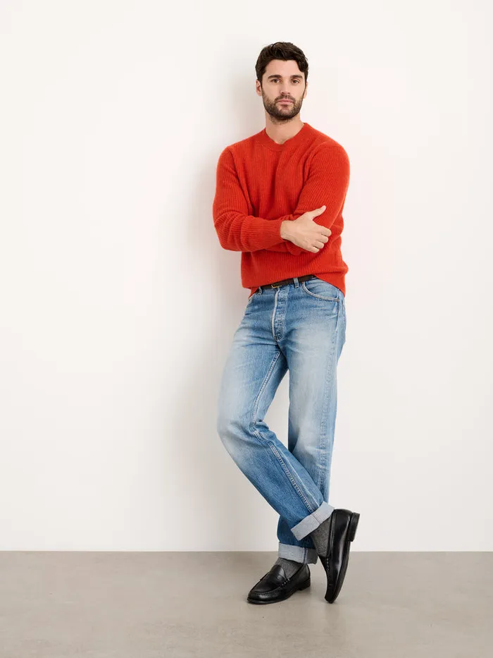 Men Alex Mill Sweaters Sweatshirts Jordan Sweater In Washed Cashmere Paprika