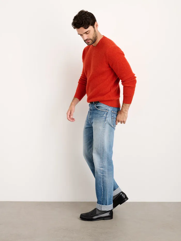 Men Alex Mill Sweaters Sweatshirts Jordan Sweater In Washed Cashmere Paprika