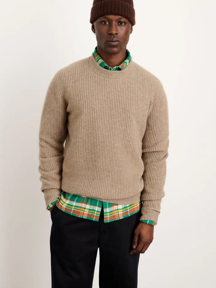 Men Alex Mill Sweaters Sweatshirts Jordan Sweater In Washed Cashmere Taupe