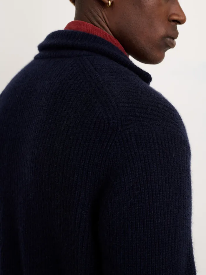 Men Alex Mill Sweaters Sweatshirts Mitchell Cardigan In Washed Cashmere Navy