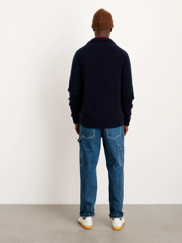 Men Alex Mill Sweaters Sweatshirts Mitchell Cardigan In Washed Cashmere Navy