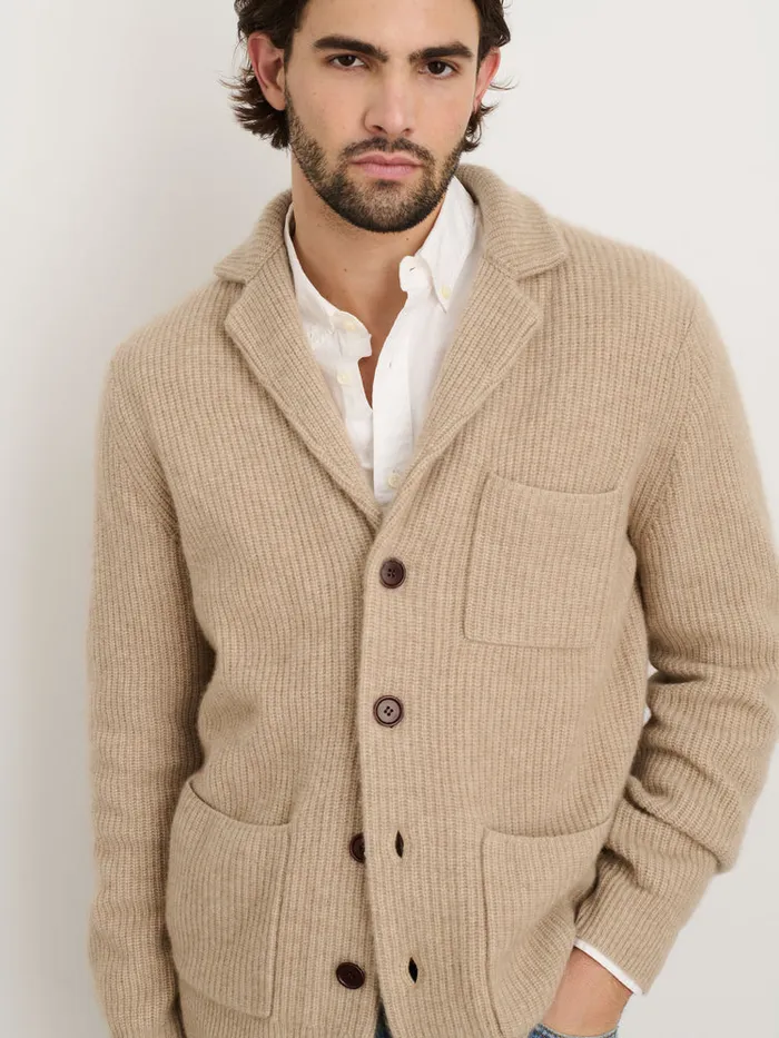 Men Alex Mill Sweaters Sweatshirts Mitchell Cardigan In Washed Cashmere Oatmeal