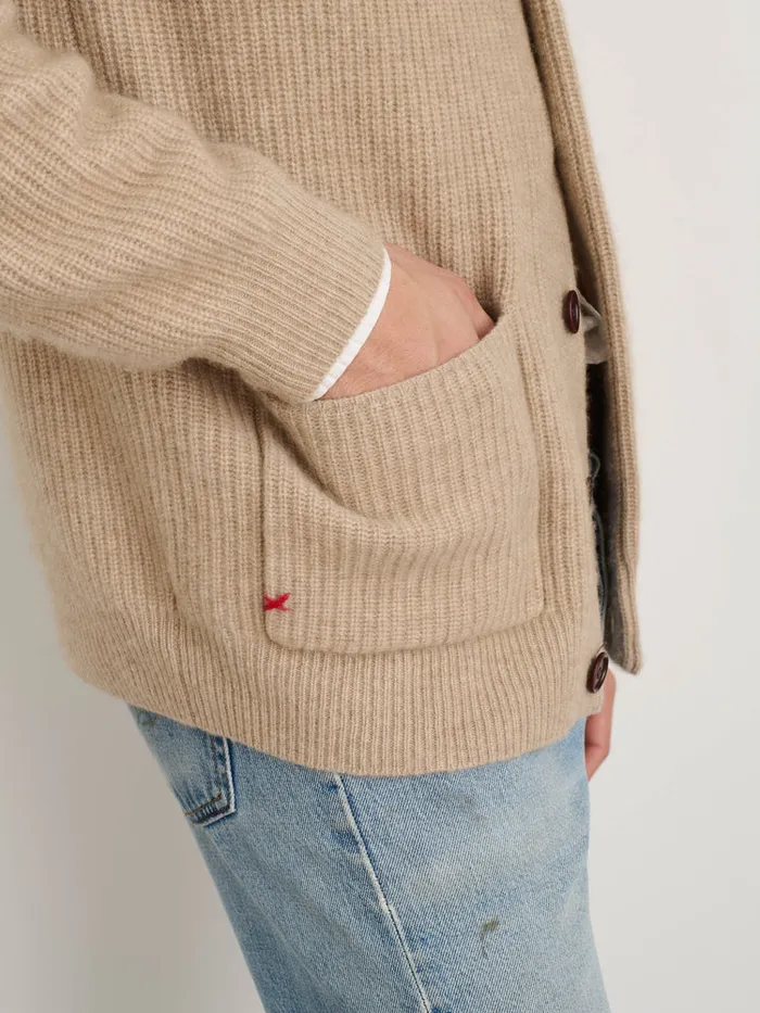 Men Alex Mill Sweaters Sweatshirts Mitchell Cardigan In Washed Cashmere Oatmeal