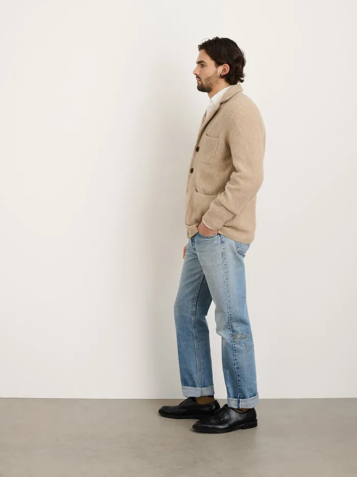 Men Alex Mill Sweaters Sweatshirts Mitchell Cardigan In Washed Cashmere Oatmeal