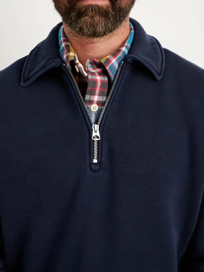 Men Alex Mill Sweaters Sweatshirts Som Half Zip Sweatshirt In Fleece Navy