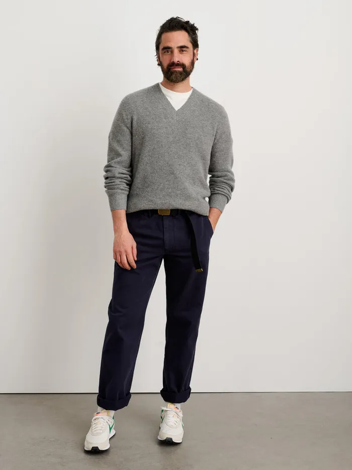 Men Alex Mill Sweaters Sweatshirts VNeck Sweater In Lightweight Cashmere Heather Grey