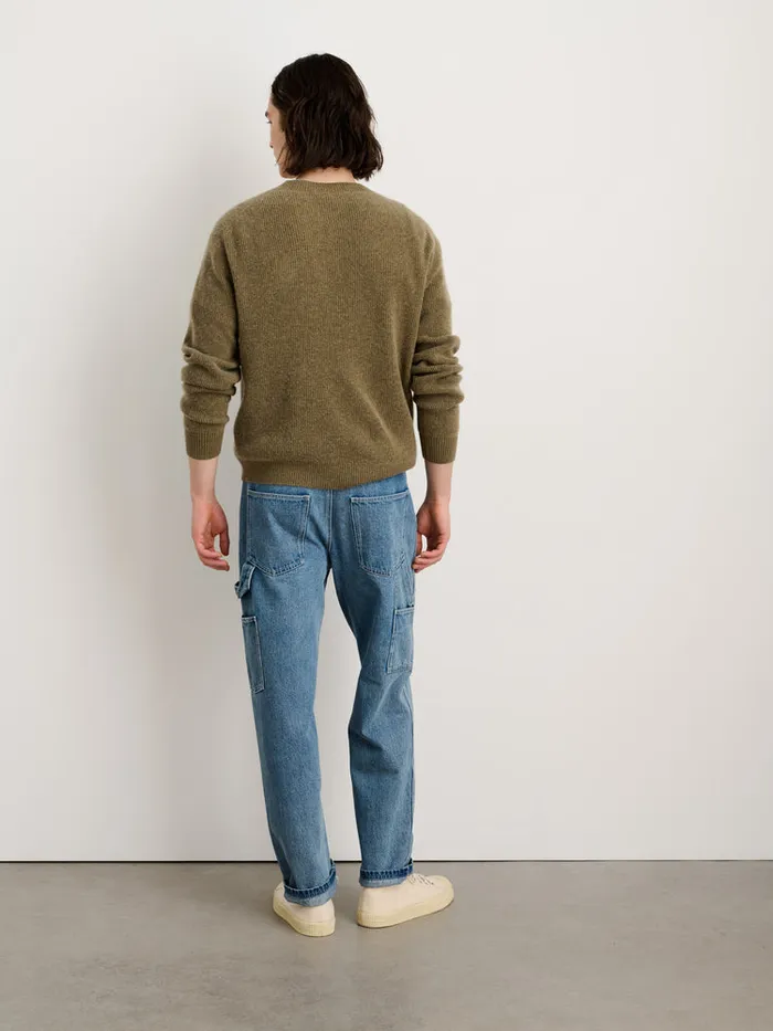 Men Alex Mill Sweaters Sweatshirts VNeck Sweater In Lightweight Cashmere Heather Olive