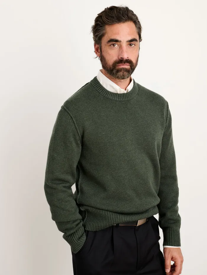 Men Alex Mill Sweaters Sweatshirts Weston Pullover In Wool Cotton Heather Forest