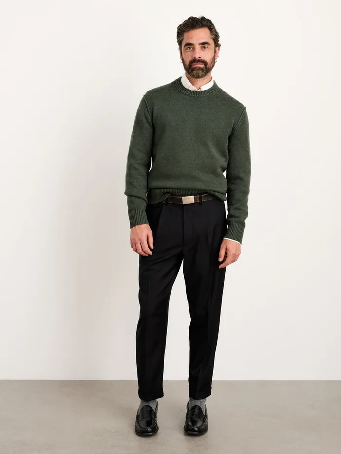 Men Alex Mill Sweaters Sweatshirts Weston Pullover In Wool Cotton Heather Forest