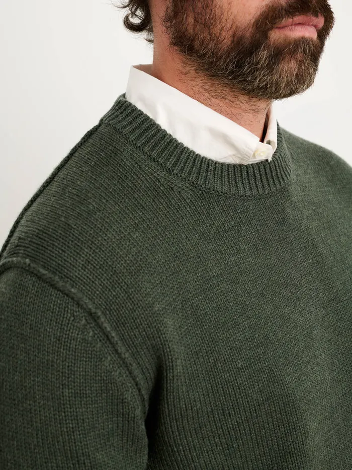 Men Alex Mill Sweaters Sweatshirts Weston Pullover In Wool Cotton Heather Forest