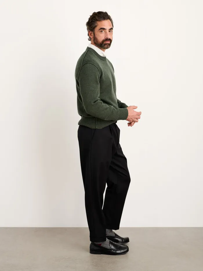 Men Alex Mill Sweaters Sweatshirts Weston Pullover In Wool Cotton Heather Forest