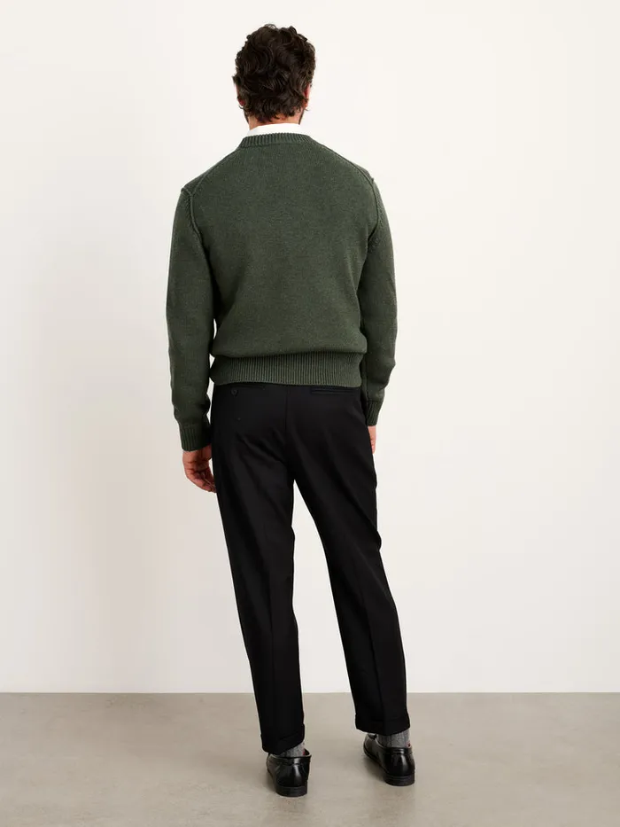Men Alex Mill Sweaters Sweatshirts Weston Pullover In Wool Cotton Heather Forest