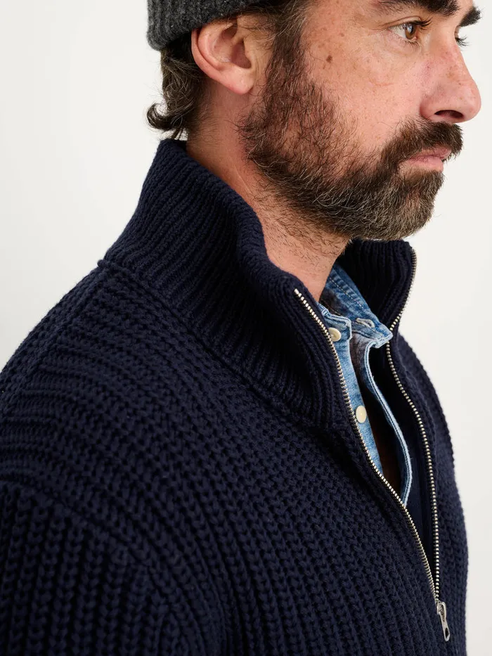 Men Alex Mill Sweaters Sweatshirts Wright Cardigan In Chunky Cotton Dark Navy