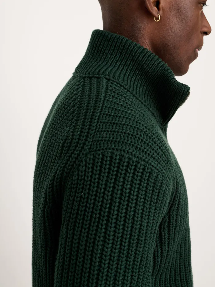Men Alex Mill Sweaters Sweatshirts Wright Cardigan In Chunky Cotton Dark Spruce