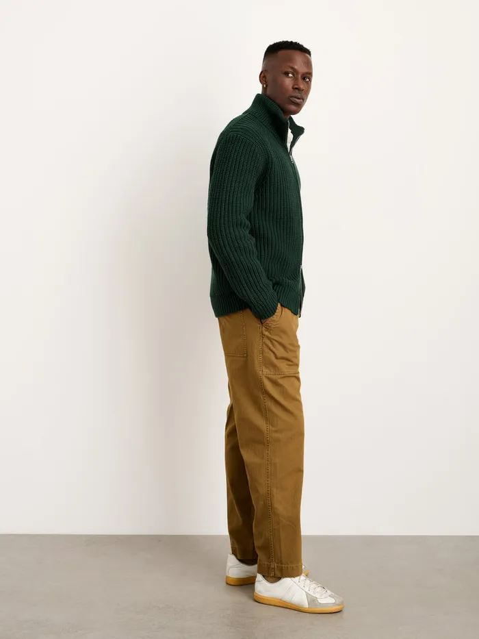 Men Alex Mill Sweaters Sweatshirts Wright Cardigan In Chunky Cotton Dark Spruce
