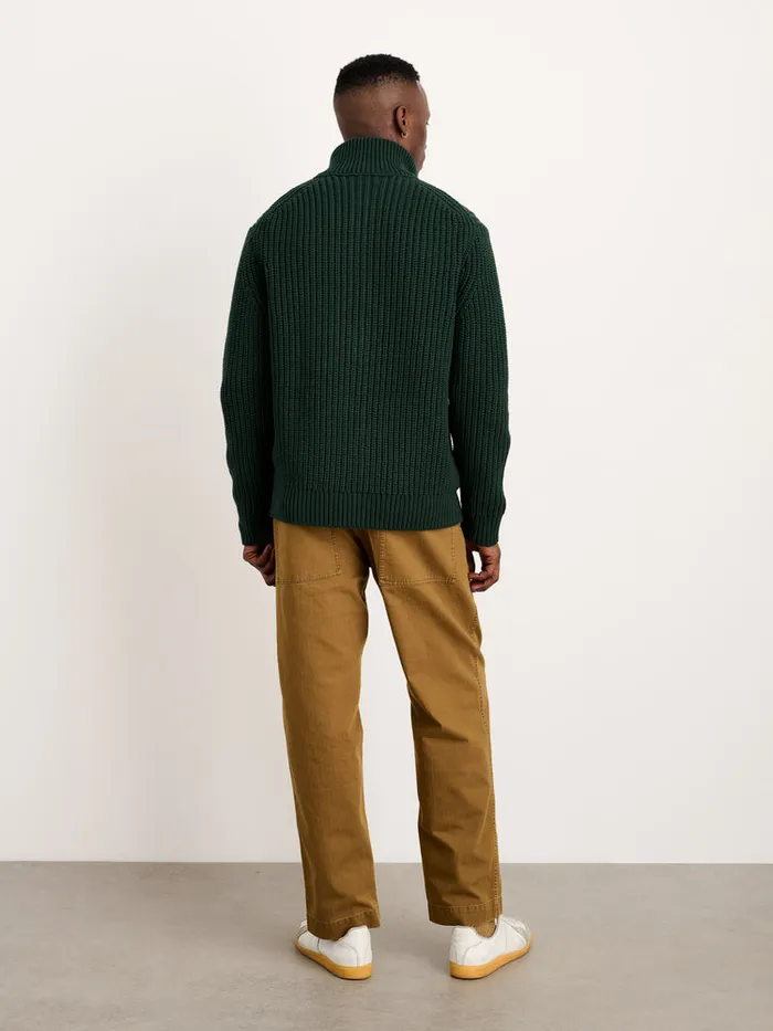 Men Alex Mill Sweaters Sweatshirts Wright Cardigan In Chunky Cotton Dark Spruce