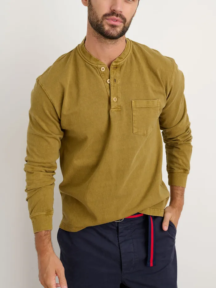 Men Alex Mill Tees Polos Allan Henley In Heavyweight Jersey Khaki
