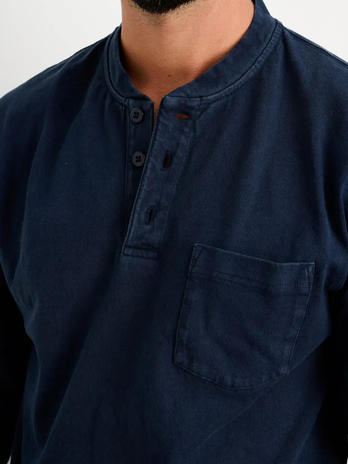 Men Alex Mill Tees Polos Allan Henley In Heavyweight Jersey Navy