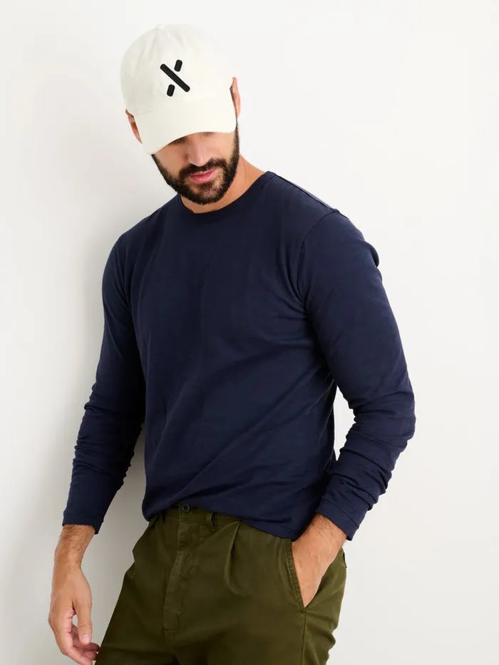 Men Alex Mill Tees Polos Standard Long Sleeve TShirt In Slub Cotton Navy Men Alex Mill Tees Polos Standard Long Sleeve TShirt In Slub Cotton Navy