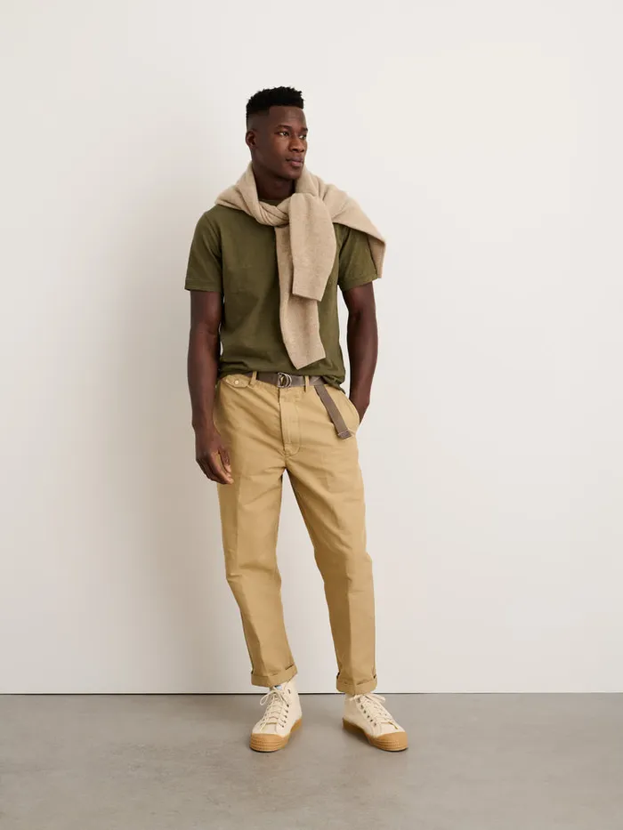 Men Alex Mill Tees Polos Standard Pocket Tee In Slub Cotton Faded Deep Olive