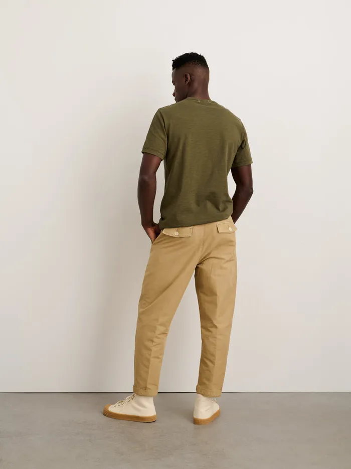 Men Alex Mill Tees Polos Standard Pocket Tee In Slub Cotton Faded Deep Olive