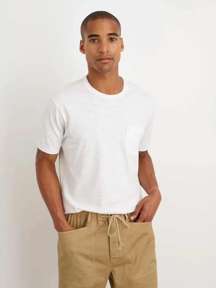 Men Alex Mill Tees Polos Standard Pocket Tee In Slub Cotton White