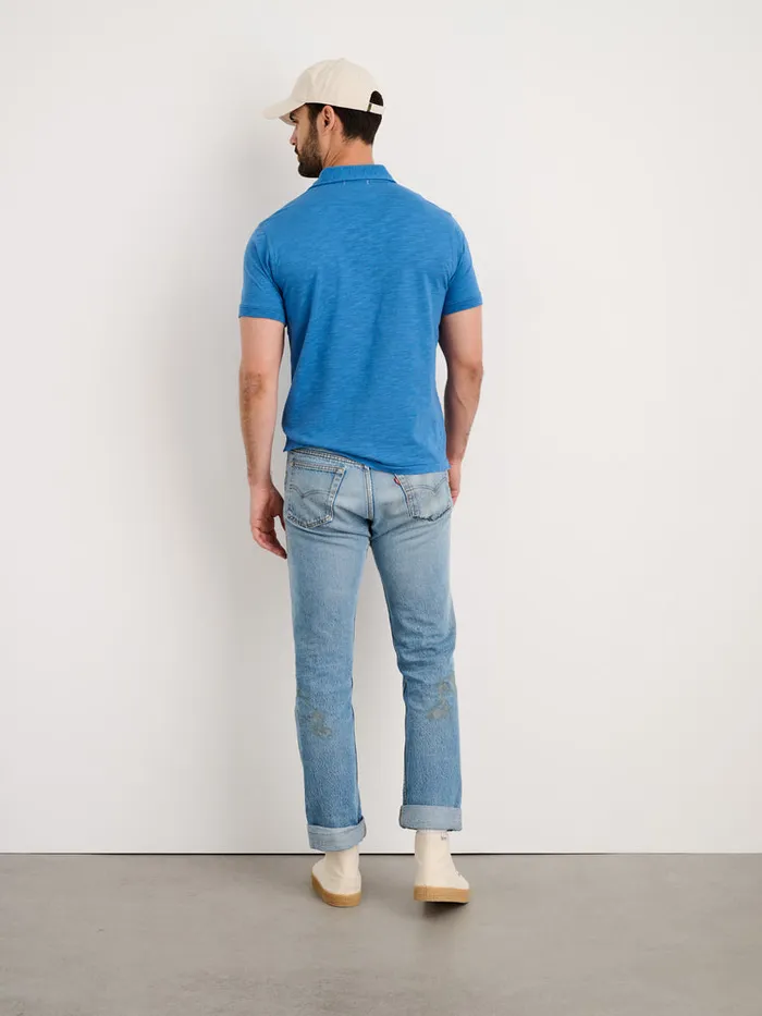 Men Alex Mill Tees Polos Standard Slub Cotton Polo Aegean Blue