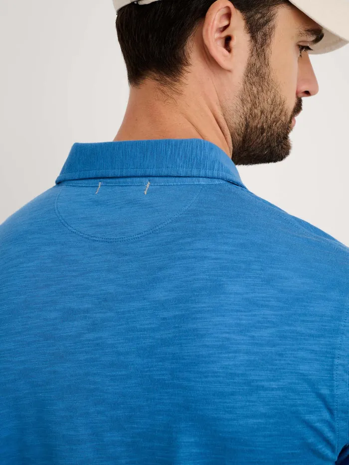 Men Alex Mill Tees Polos Standard Slub Cotton Polo Aegean Blue