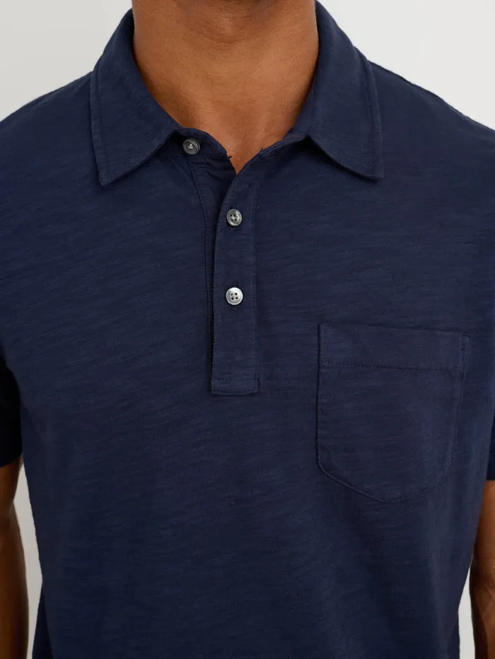 Men Alex Mill Tees Polos Standard Slub Cotton Polo Navy