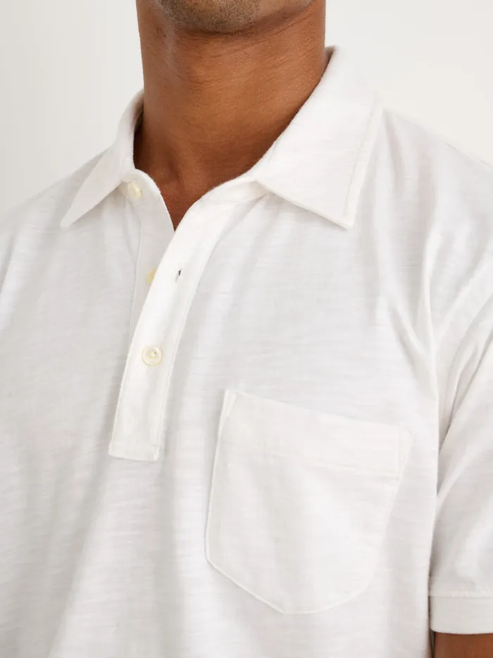 Men Alex Mill Tees Polos Standard Slub Cotton Polo White