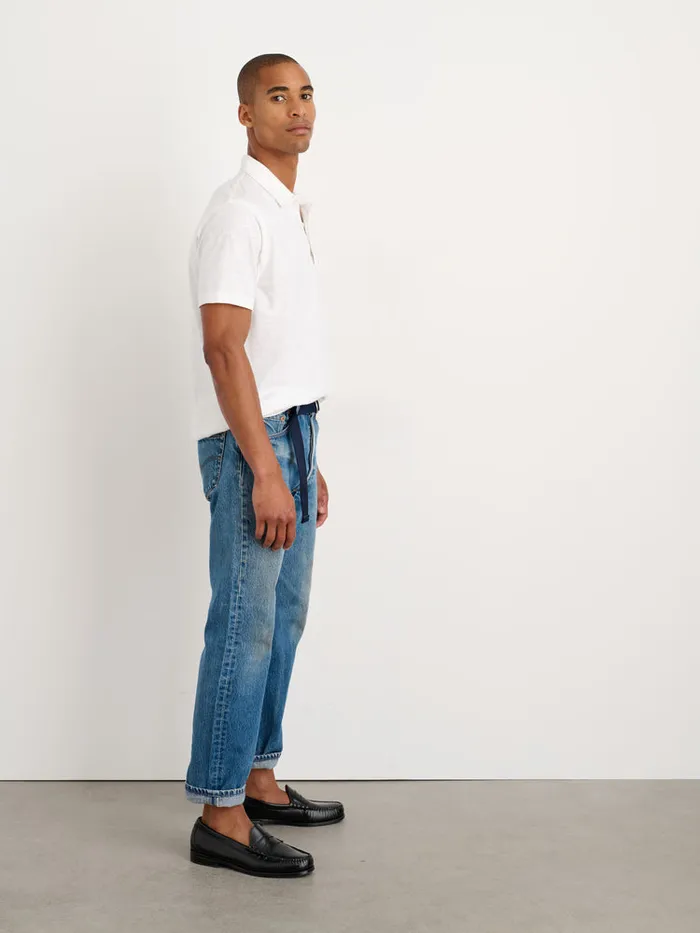 Men Alex Mill Tees Polos Standard Slub Cotton Polo White