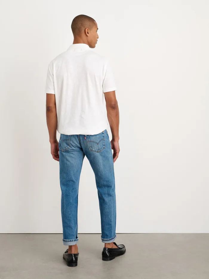 Men Alex Mill Tees Polos Standard Slub Cotton Polo White