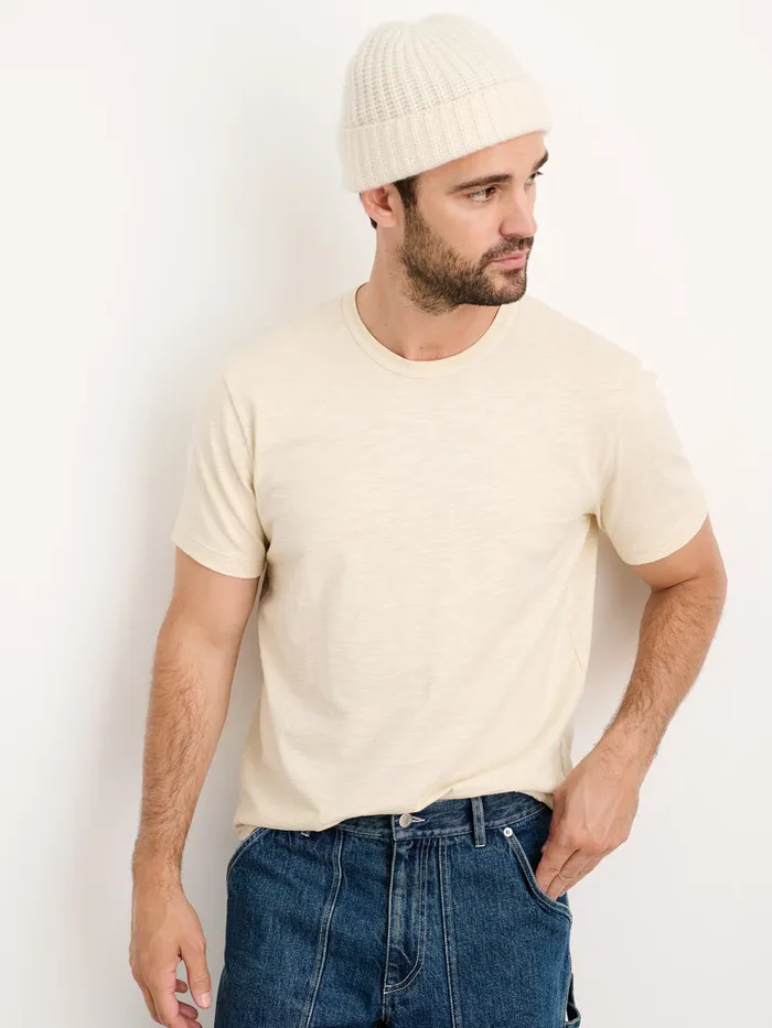 Men Alex Mill Tees Polos Standard T Shirt In Slub Cotton Almond Milk
