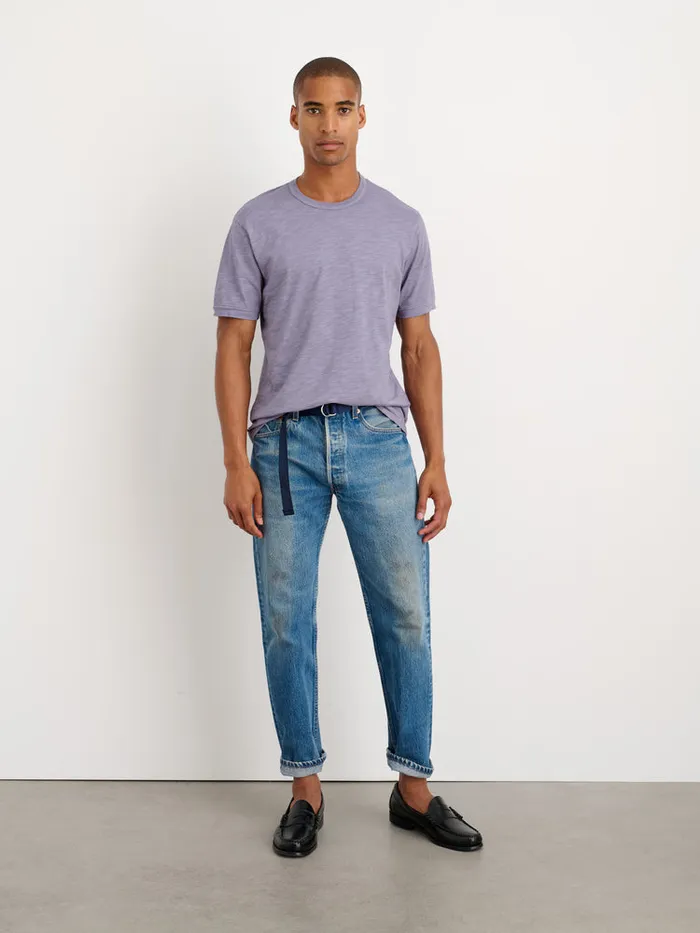 Men Alex Mill Tees Polos Standard T Shirt In Slub Cotton Ceil Blue