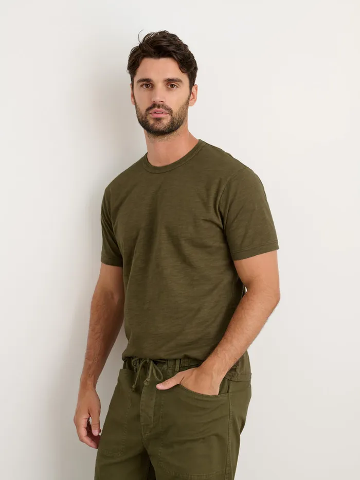 Men Alex Mill Tees Polos Standard T Shirt In Slub Cotton Faded Deep Olive