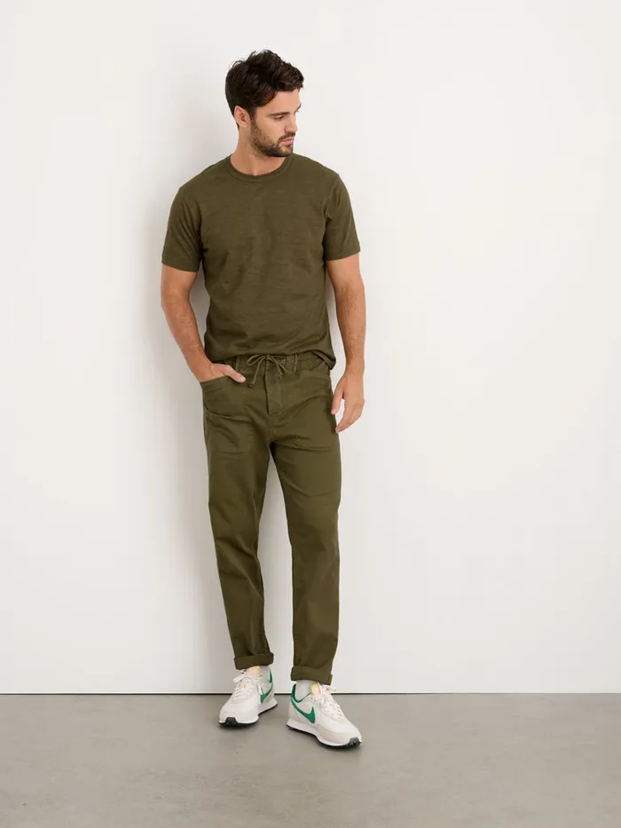 Men Alex Mill Tees Polos Standard T Shirt In Slub Cotton Faded Deep Olive