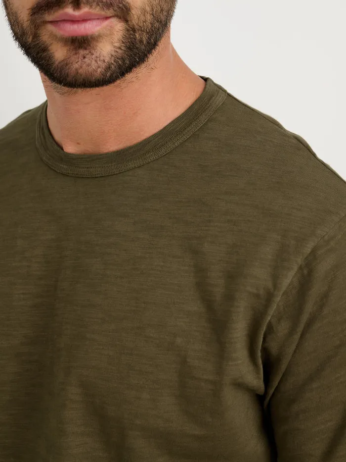 Men Alex Mill Tees Polos Standard T Shirt In Slub Cotton Faded Deep Olive