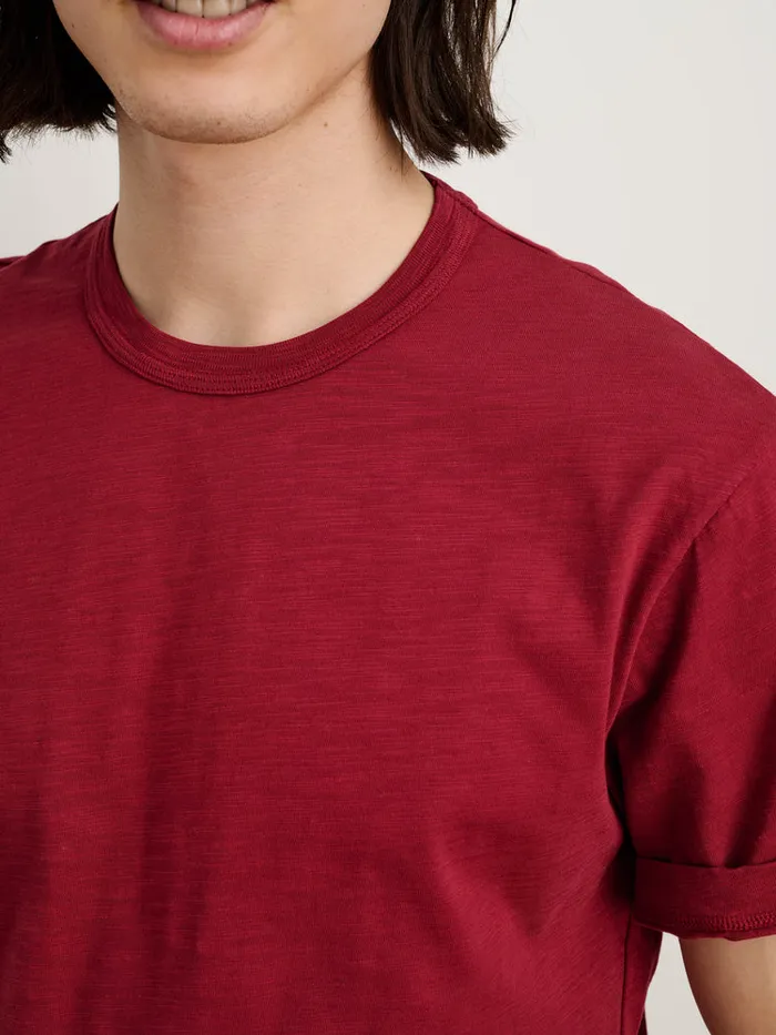 Men Alex Mill Tees Polos Standard T Shirt In Slub Cotton Fire Brick