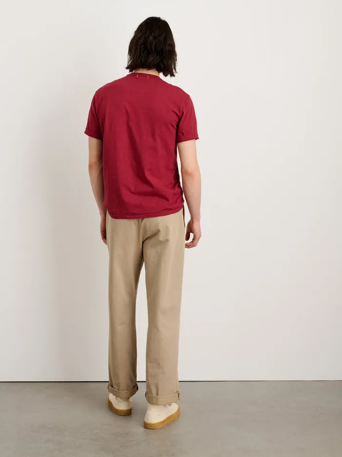 Men Alex Mill Tees Polos Standard T Shirt In Slub Cotton Fire Brick
