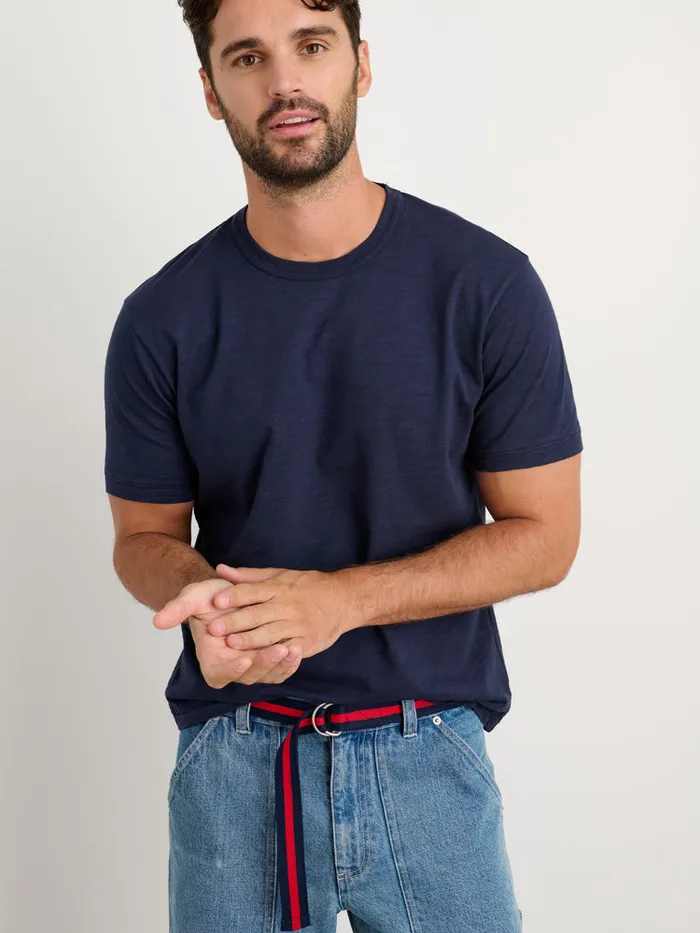Men Alex Mill Tees Polos Standard T Shirt In Slub Cotton Navy
