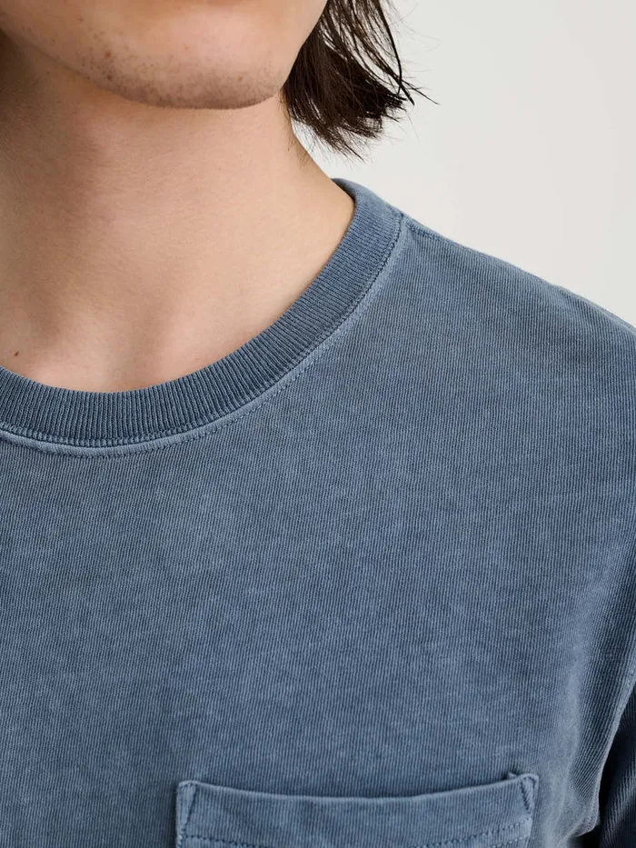 Men Alex Mill Tees Polos Vintage Wash Pocket Tee Faded Blue