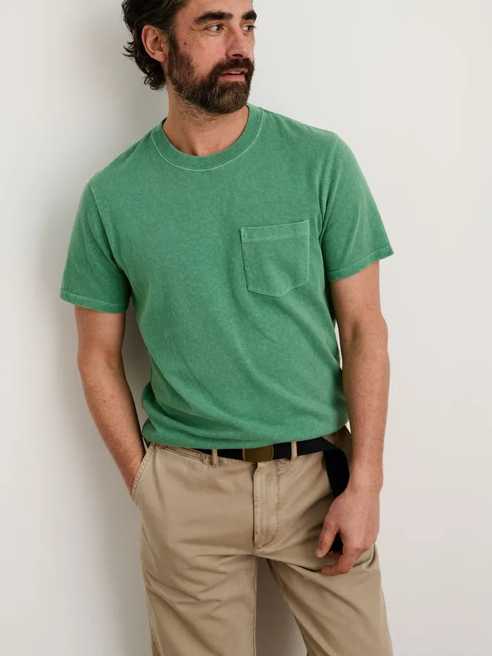 Men Alex Mill Tees Polos Vintage Wash Pocket Tee Pine Green