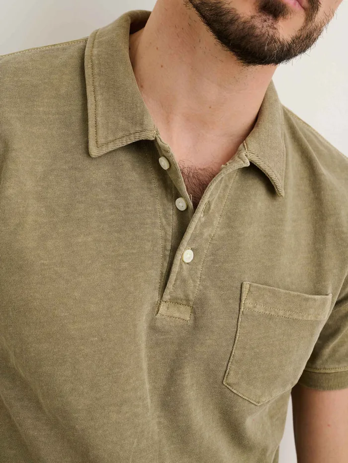 Men Alex Mill Tees Polos Vintage Wash Polo Bay Leaf