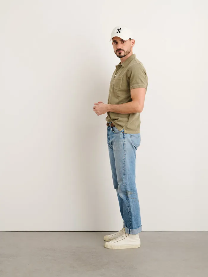 Men Alex Mill Tees Polos Vintage Wash Polo Bay Leaf